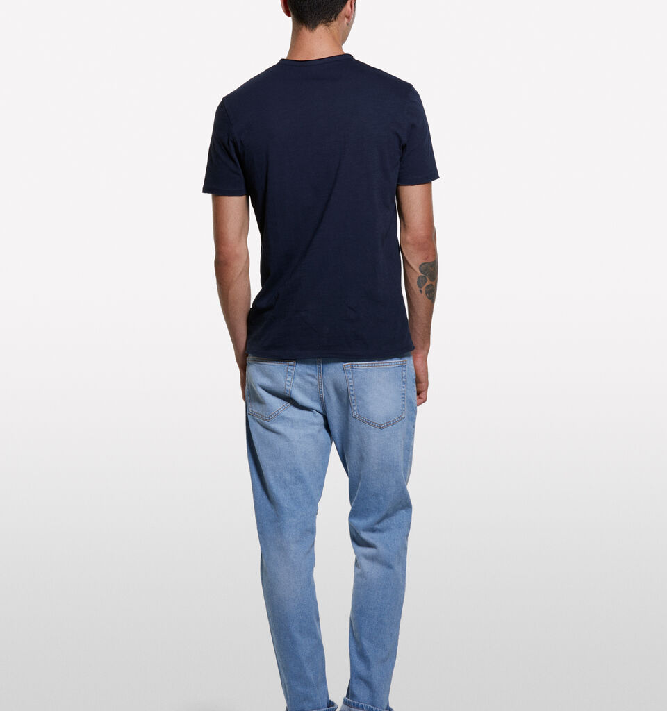 Dark blue Henley t-shirt - men's short sleeve t-shirts - Dark Blue | Sisley image number 2